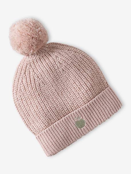 Conjunto gorro e gola snood, para menina rosa-pálido 