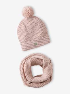 Menina 2-14 anos-Conjuntos-Conjunto gorro e gola snood, para menina