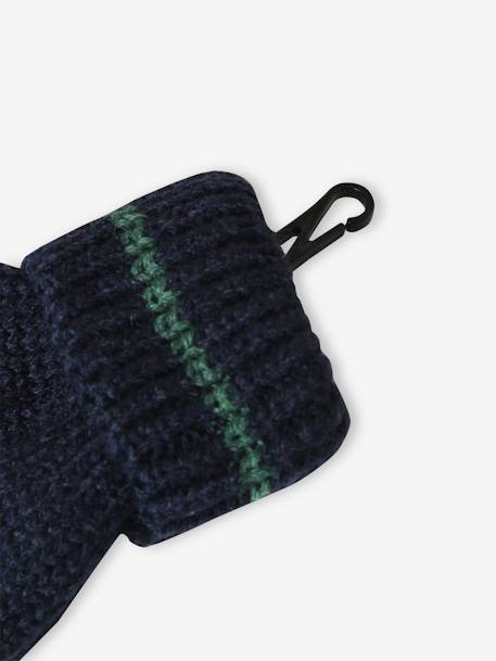 Caixa presente de Natal, gorro + gola snood + luvas, para menino verde-abeto 