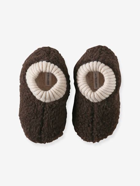 Pantufas em sherpa, para criança castanho 