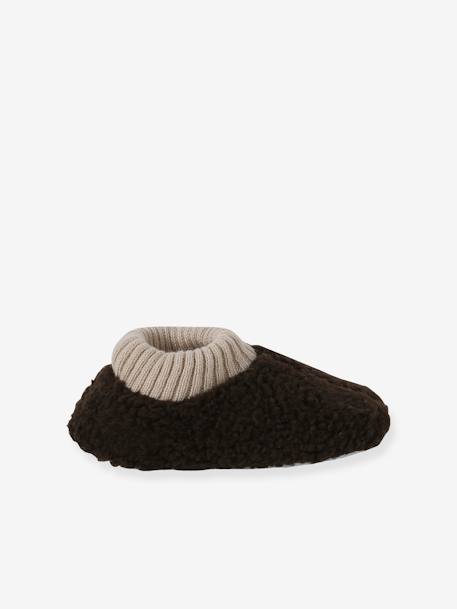 Pantufas em sherpa, para criança castanho 