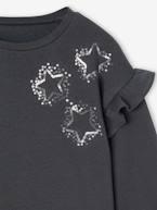 Vestido de cerimónia bimatéria, com estrelas em lantejoulas, para menina antracite+ROSA CLARO LISO COM MOTIVO 