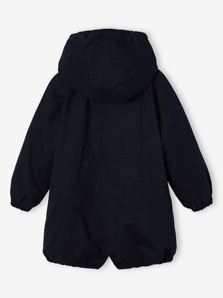 Parka com capuz, forro em imitação pelo, para menina caqui+pau-rosa+preto+rosa-velho+verde 