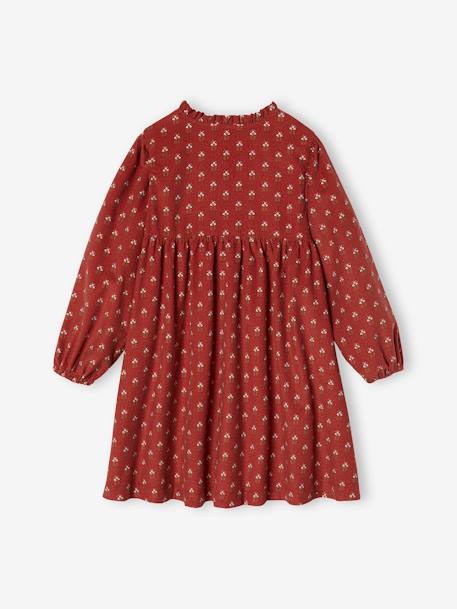 Vestido em bombazina estampada, para menina tomate 