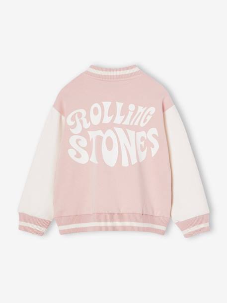 Blusão bomber Rolling Stones, para menina rosa-pálido 