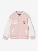 Blusão bomber Rolling Stones, para menina rosa-pálido 