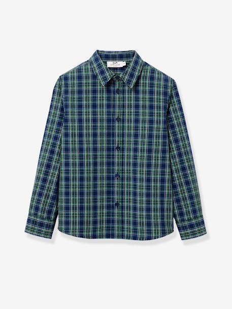 Camisa aos quadrados, para menino, da CYRILLUS quadrados verde 