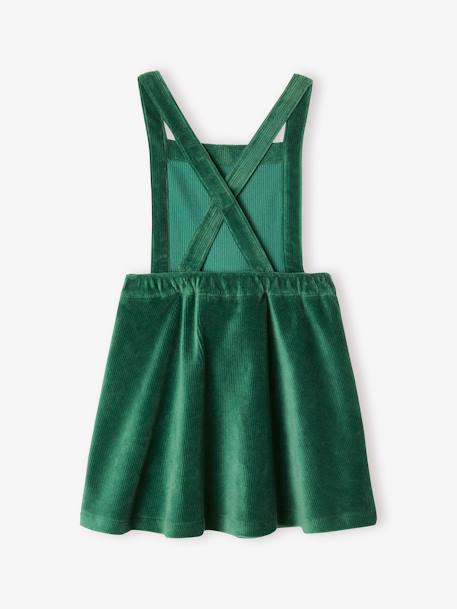 Conjunto vestido em bombazina e camisola, para menina rosa+verde 