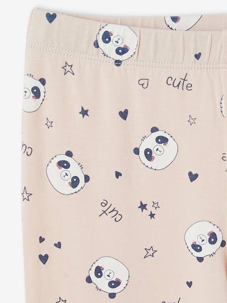 Lote de 2 camisas de dormir Panda + leggings para menina rosa-pálido 