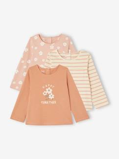 Bebé 0-36 meses-T-shirts-T-shirts-Lote de 3 camisolas Basics, para bebé