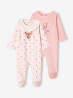 Lote de 2 pijamas Bambi da Disney®, em veludo, para bebé rosa 