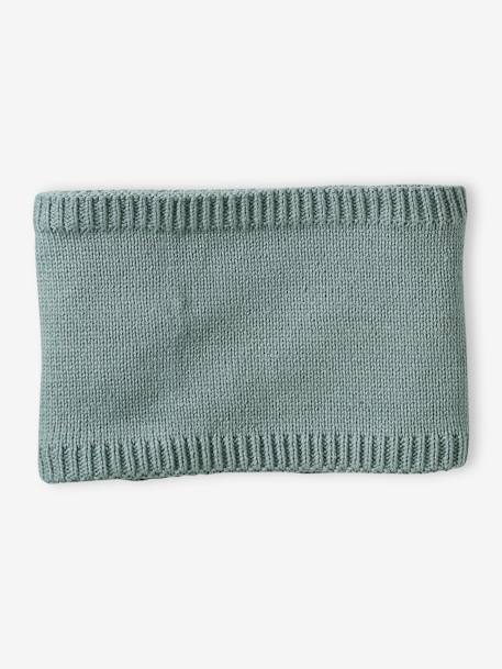 Conjunto gorro + gola snood + luvas de polegar, para bebé menino, BASICS verde-água 