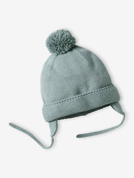 Conjunto gorro + gola snood + luvas de polegar, para bebé menino, BASICS verde-água 