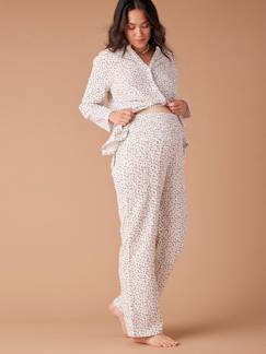 Roupa grávida-Pijamas, homewear-Pijama em gaze de algodão, ENVIE DE FRAISE, para grávida