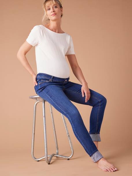 Jeans skinny, para grávida, da ENVIE DE FRAISE azul-escuro+ganga black 