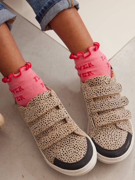 Sapatilhas leopardo, para menina bege estampado 