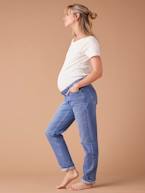 Jeans Mom pré-mamã, com faixa amovível, ENVIE DE FRAISE azul-escuro+stone 