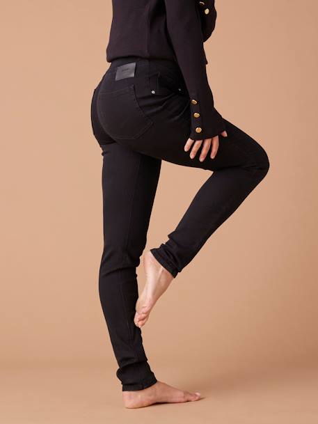 Treggings pré-mamã em ganga, ENVIE DE FRAISE azul-escuro+ganga black 