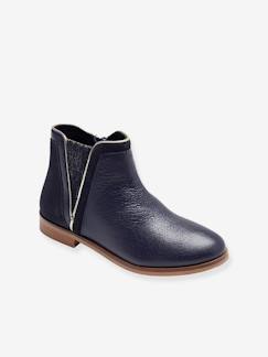 Calçado-Calçado menina (23-38)-Botins-Botas em pele, com fecho e elástico, para menina