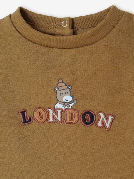 Sweat-shirt London, para bebé menino azeitona 