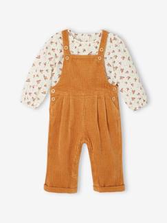 Bebé 0-36 meses-Conjunto blusa + jardineiras de bebé