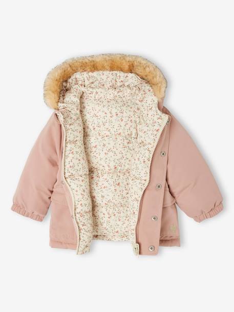 Parka/blusão reversível, para bebé rosa-velho 