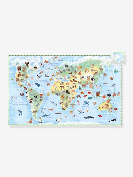 Puzzle de 100 peças Os animais do mundo, da DJECO multicolor 