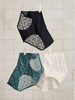 Roupa grávida-Lingerie-Cuecas e Shorties-Lote de 3 cuecas algodão/renda, para grávida