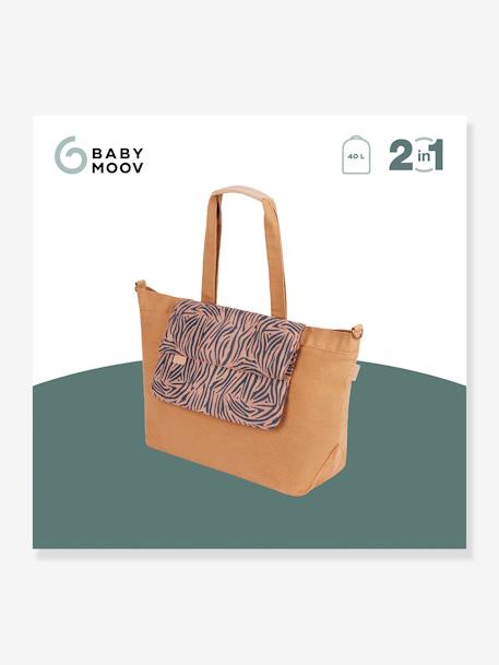 Saco de mudas Tote bag da BABYMOOV bege+castanho estampado 