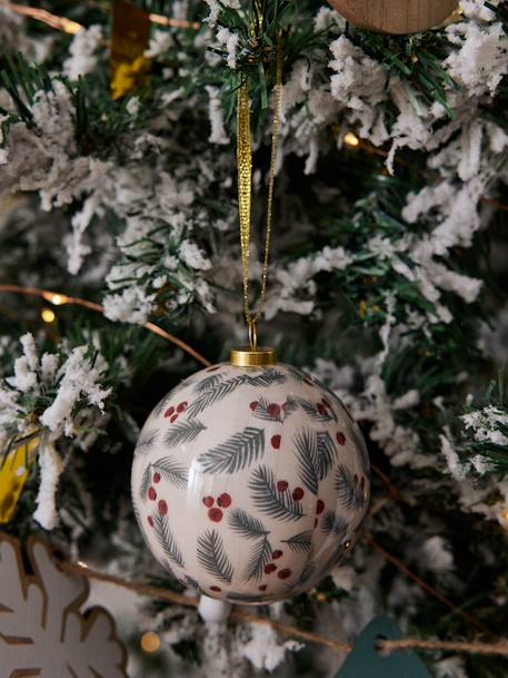 Lote de 6 bolas de Natal tradicionais vermelho estampado 