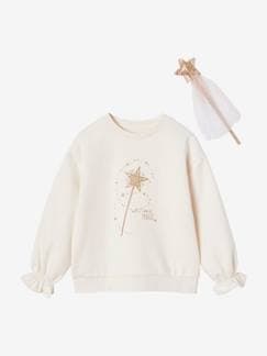 Menina 2-14 anos-Camisolas, casacos de malha, sweats-Sweatshirts -Conjunto de Natal "varinha mágica" para menina: sweat + varinha