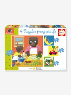 Brinquedos-Jogos educativos- Puzzles-Lote de 4 puzzles progressivos, de 15 a 25 peças, Pequeno Urso Castanho, da EDUCA