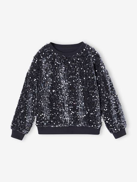 Sweat de Natal com lantejoulas, para menina antracite 