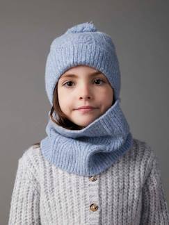 Toda a Seleção-Menina 2-14 anos-Acessórios-Conjunto gorro + gola snood + mitenes, em malha cintilante aos torcidos