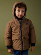 Parka com capuz reversível, para menino bronze 