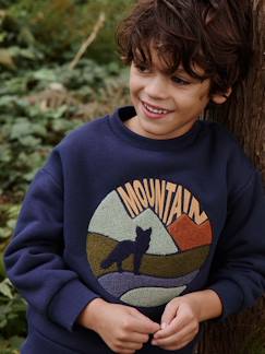 Menino 2-14 anos-Camisolas, casacos de malha, sweats-Sweatshirts-Sweat lobo, com forro polar, para menino