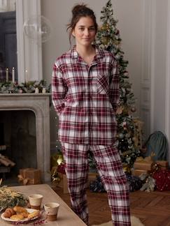 Roupa grávida-Pijamas, homewear-Pijama de Natal aos quadrados, para mulher da Coleção Cápsula Família