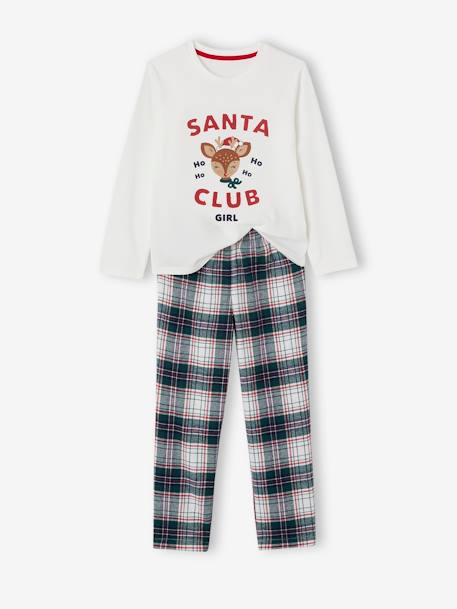 Pijama de Natal para menina, 'Santa Club', coleção Cápsula Família cru 