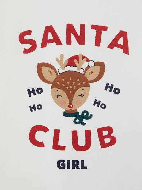 Pijama de Natal para menina, 'Santa Club', coleção Cápsula Família cru 