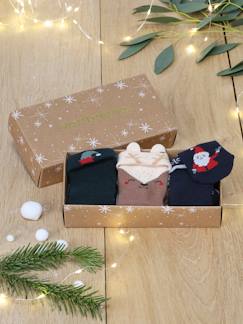 Bebé 0-36 meses-Meias, collants-Conjunto com 3 pares de meias de Natal, para bebé menino