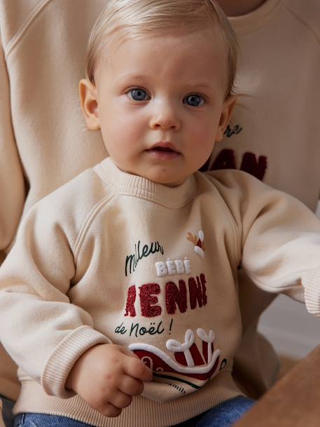 Sweat 'Meilleur bébé renne de Noël' para bebé, coleção cápsula família baunilha 