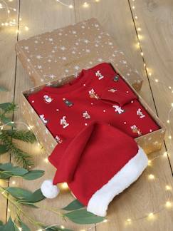 Bebé 0-36 meses-Camisolas, casacos de malha, sweats-Sweatshirts -Conjunto de Natal, sweat + gorro, para bebé