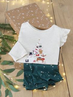 Menina 2-14 anos-Conjunto de Natal, pijama + meias