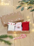 Conjunto com 3 pares de meias de Natal, para bebé menina rosado 