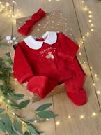 Conjunto de Natal, pijama + fita de cabelo vermelho 