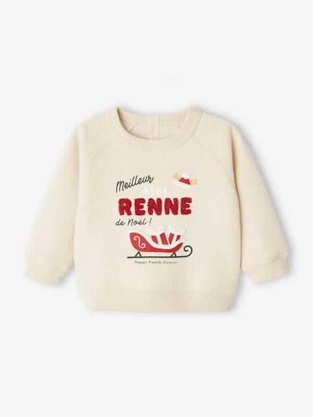 Sweat 'Meilleur bébé renne de Noël' para bebé, coleção cápsula família baunilha 