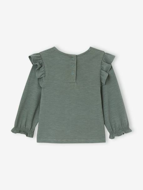 Camisola com folhos, para bebé verde 