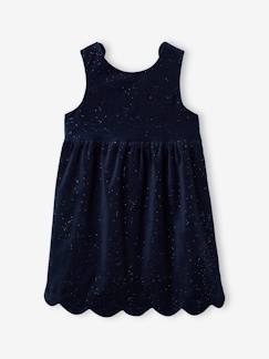 Vestidos-Vestido de cerimónia em veludo, com laço atrás, para menina