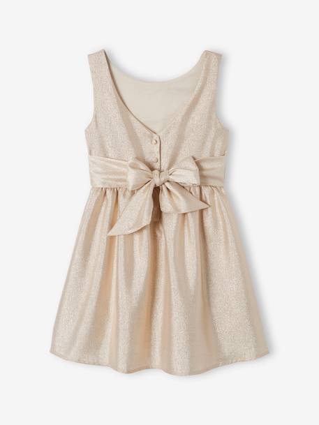 Vestido brilhante de cerimónia, para menina dourado 