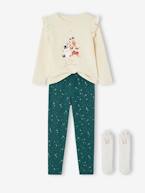 Conjunto de Natal, pijama + meias verde 